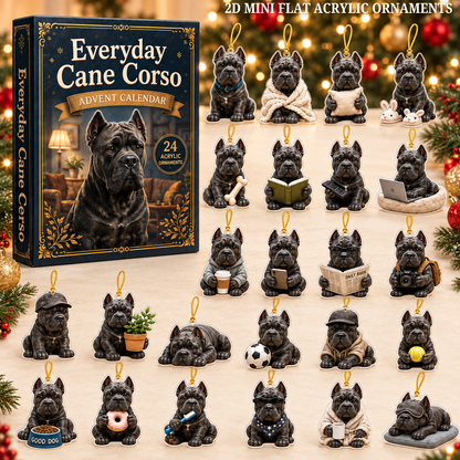 Everyday Cane Corso Advent Calendar 2026 - 24-Day Festive Countdown, Acrylic Charms Blind Box - Gift For Cane Corso Lovers