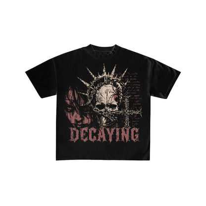 Decaying Skull and Crown Gothic Streetwear Tee