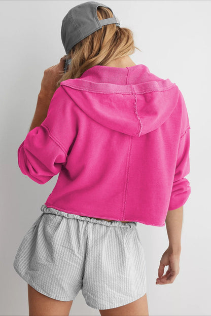 Relaxed V Neck Collared Pullover Sweatshirt
