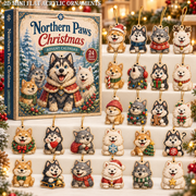 Northern Paws Christmas Advent Calendar 2026 - 24-Day Festive Countdown, Wooden Charms Blind Box - Gift For Animals Lovers