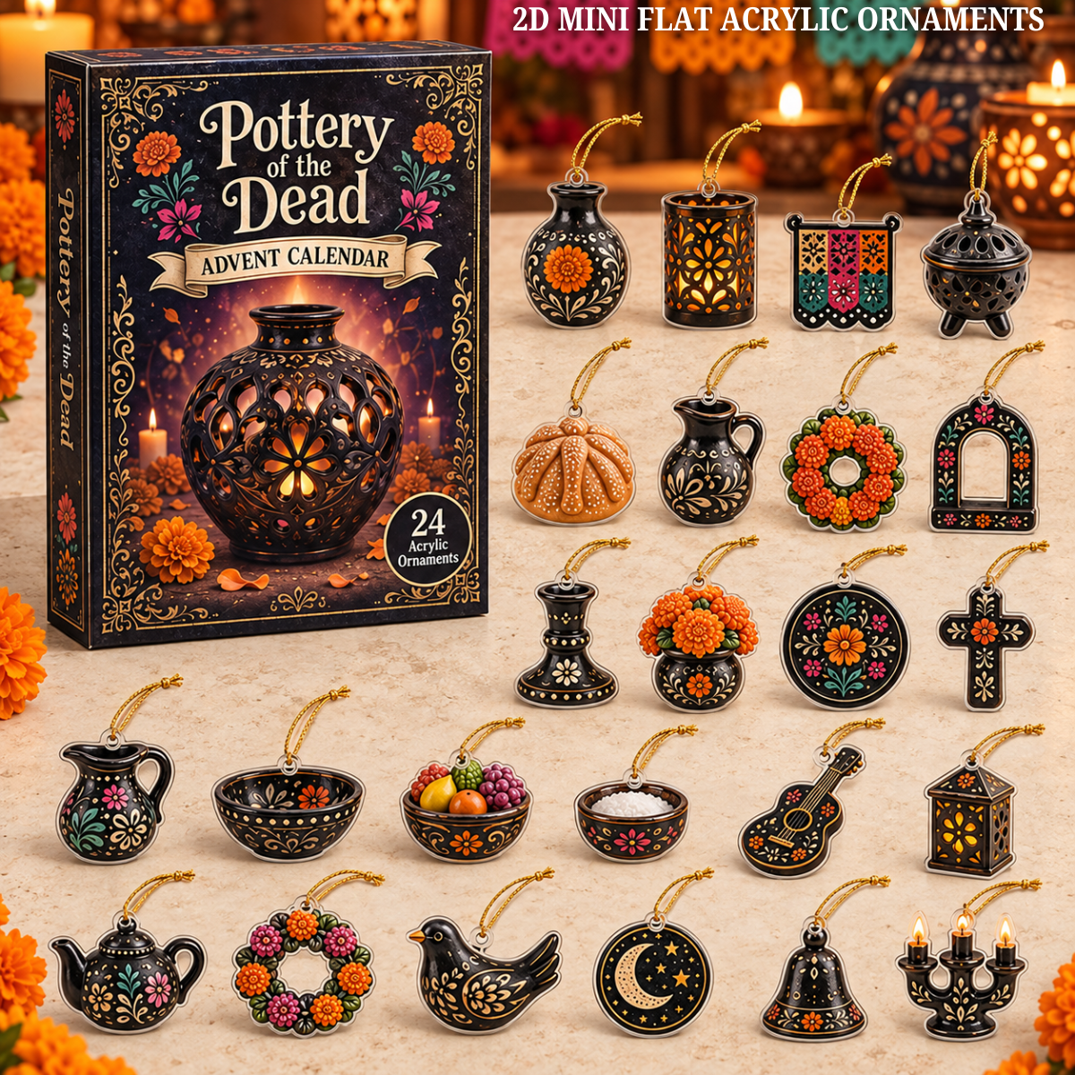 Pottery of the Dead Advent Calendar 2026 - 24-Day Festive Countdown, Acrylic Charms Blind Box - Gift For Family & Friends
