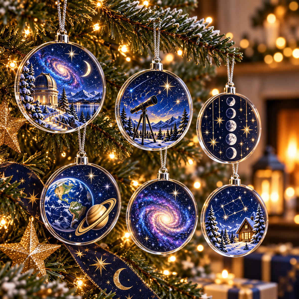2026 Christmas Under The Stars Stargazer Advent Calendar With Celestial Ornaments, Unique Space Theme Holiday Countdown Gift