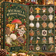 Mushroom Foraging Advent Calendar, 24 Acrylic Fungi Ornaments, Mycology Gift, Woodland Christmas Countdown Box, Mushroom Lover Christmas