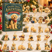 Goldie Adventures Advent Calendar 2026 - 24-Day Festive Countdown, Acrylic Charms Blind Box - Gift For Dog Lovers