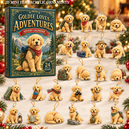 Goldie Adventures Advent Calendar 2026 - 24-Day Festive Countdown, Acrylic Charms Blind Box - Gift For Dog Lovers