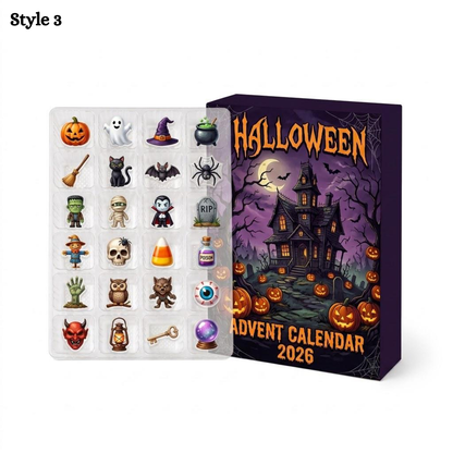 Halloween Advent Calendar 2026 Blind Box, 24 Days Spooky Countdown, Collectible Creepy Charms, Mystery Mini Ornament Gift For Kids