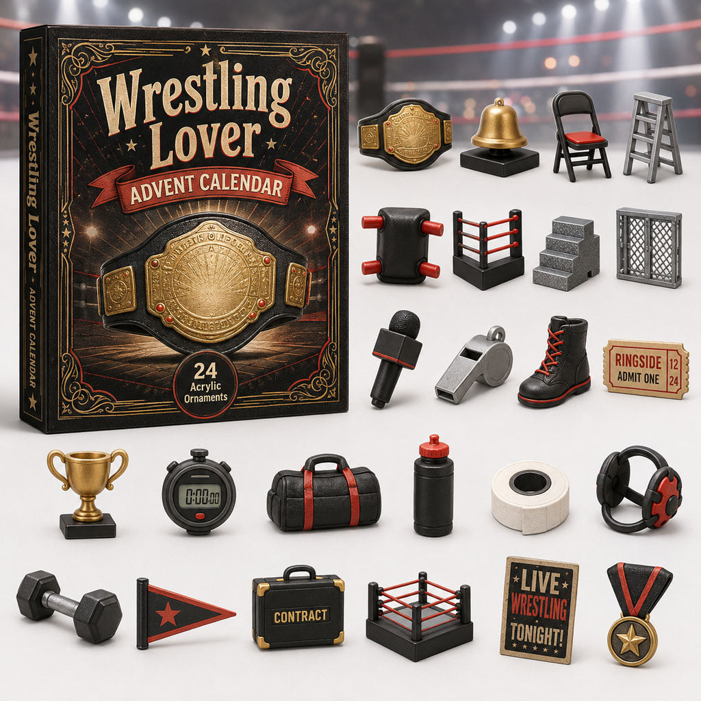Wrestling Lover Advent Calendar 2026 - 24-Day Festive Countdown, Acrylic Charms Blind Box - Gift For Sport Lovers