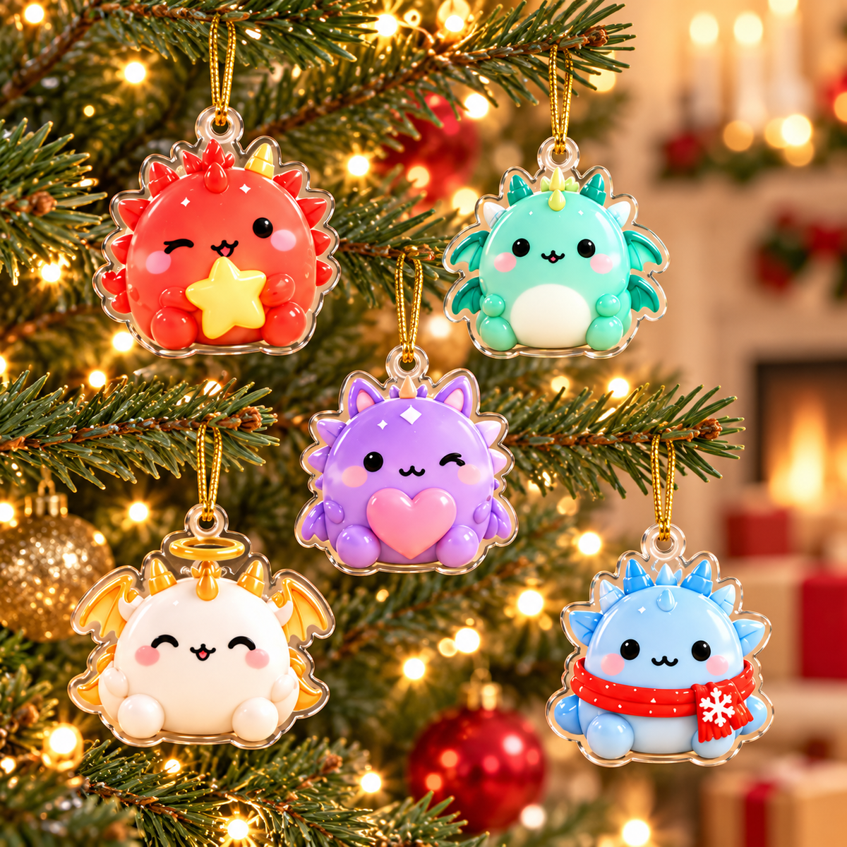Cutie Mochi Dragon Advent Calendar 2026 - 24-Day Countdown, Acrylic Charms, Funny Gift For Kid