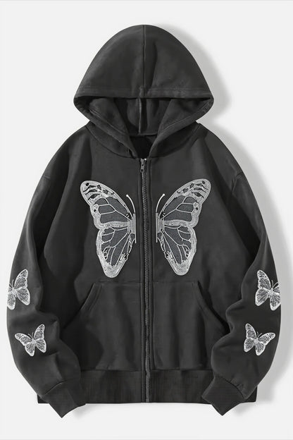 Butterfly Graphic Zip Hoodie