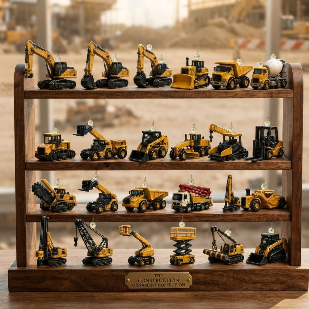 Construction Vehicles Fleet Advent Calendar 2026 - 24-Day Festive Countdown, Acrylic Ornament Blind Box