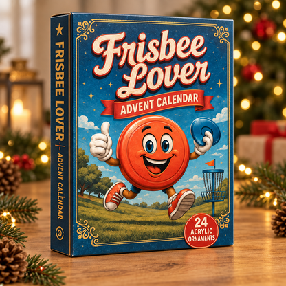 Frisbee Lover Advent Calendar 2026 - 24-Day Festive Countdown, Acrylic Charms Blind Box - Gift For Frisbee Lovers