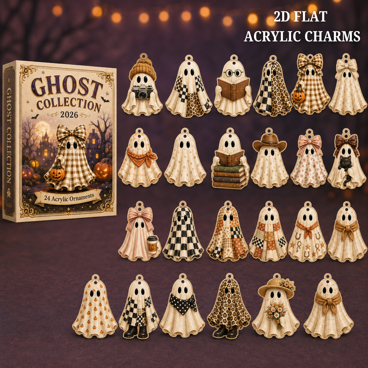 Ghost Collection Advent Calendar 2026 - 24-Day Festive Countdown, Acrylic Charms Blind Box - Gift For Family & Friends