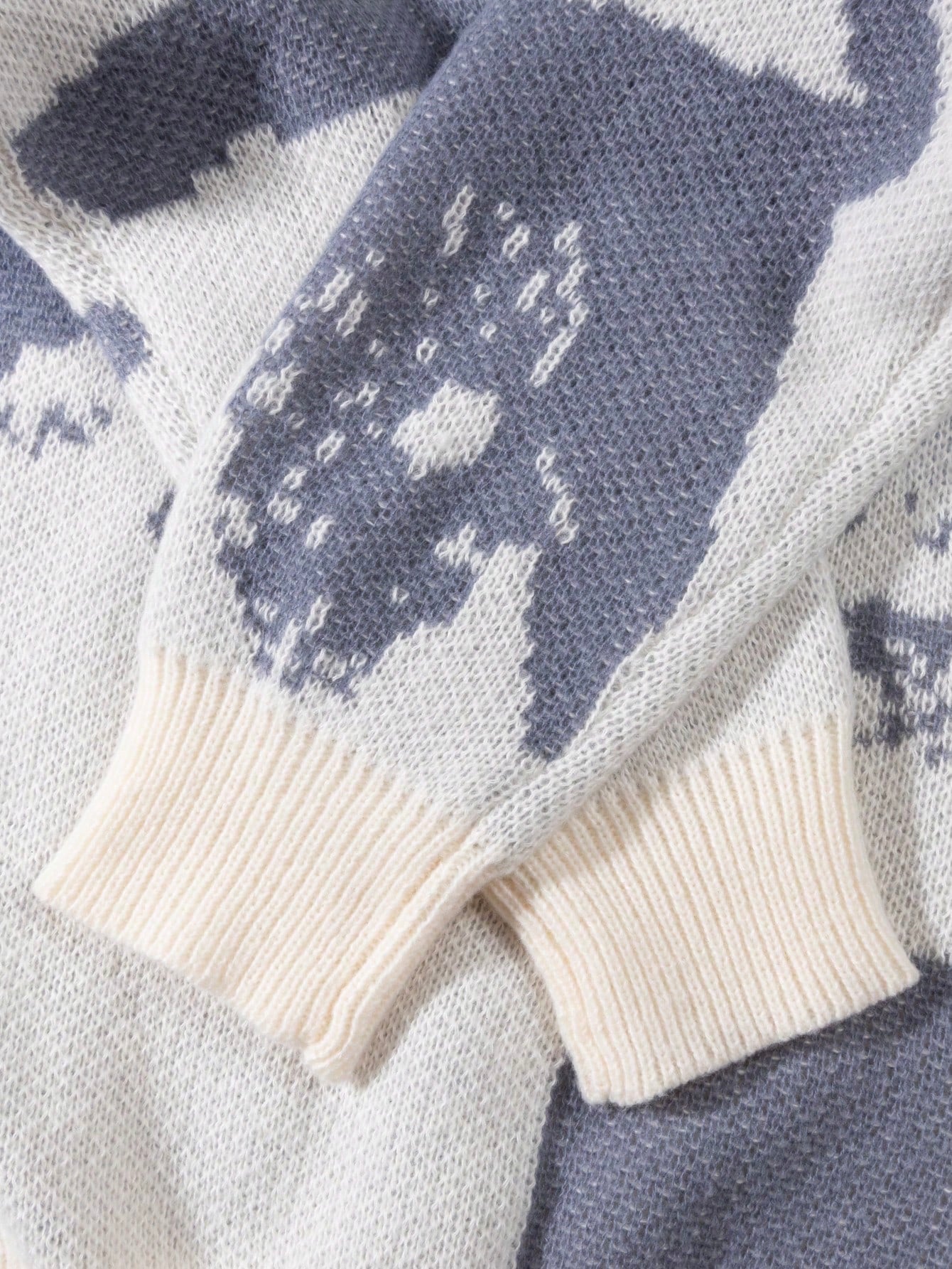 New Men's Spring Autumn Winter Asymmetric Pattern Color Block Long Sleeve Sweater