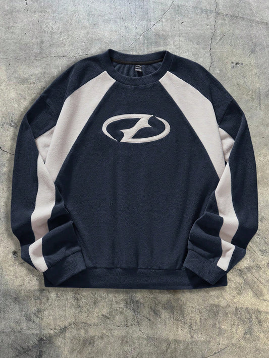 Loose Fit Knit Long Sleeve Pullover Sweatshirt