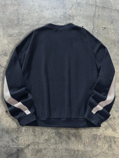 Loose Fit Knit Long Sleeve Pullover Sweatshirt