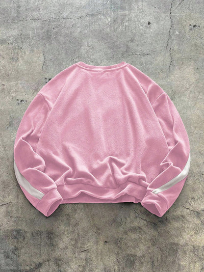 Loose Knitted Long Sleeve Pullover Sweatshirt