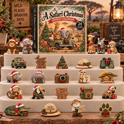 CHRISTMAS KICKOFF 40% OFF - A Safari Christmas Advent Calendar 2026 - 24-Day Festive Countdown, Acrylic Charms Blind Box - Gift For Wildlife Safari Lovers AC0TH304