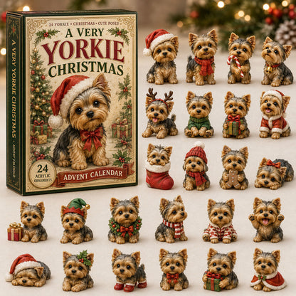 CHRISTMAS KICKOFF 40% OFF - A Very Yorkie Christmas Advent Calendar 2026 - 24-Day Festive Countdown, Acrylic Charms Blind Box - Gift For Yorkshire Terrier Lovers AC0NT101