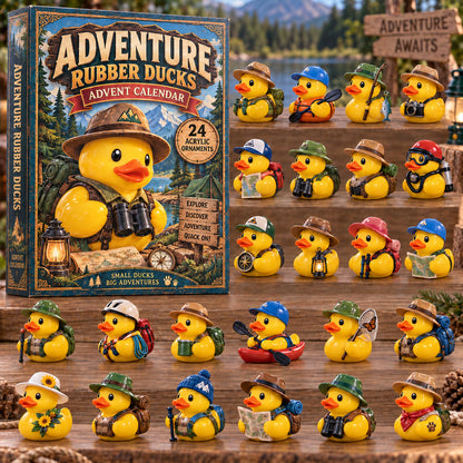 CHRISTMAS KICKOFF 40% OFF - Adventure Rubber Ducks Advent Calendar 2026 - 24-Day Festive Countdown, Acrylic Charms Blind Box - Gift For Rubber Duck Lovers AC0TM284