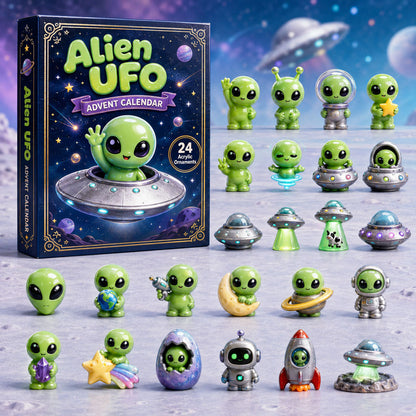 CHRISTMAS KICKOFF 40% OFF - Alien UFO Advent Calendar 2026 - 24-Day Festive Countdown, Acrylic Charms Blind Box - Gift For Alien Lovers AC0HA190