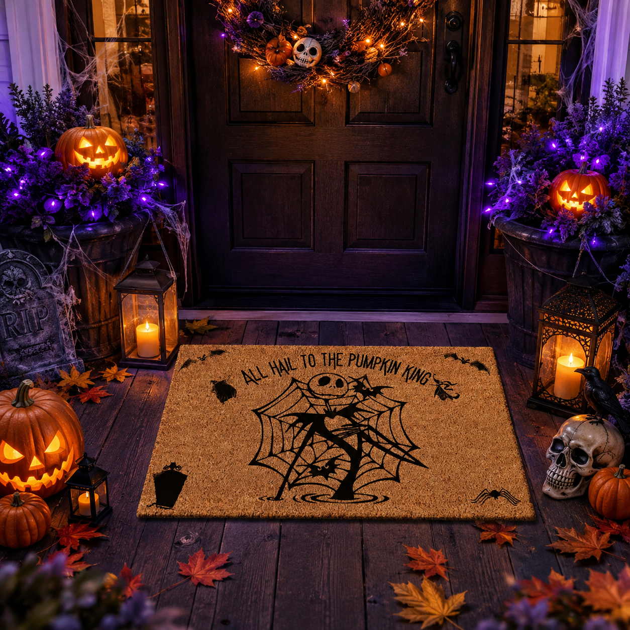 All Hail To The Pumpkin King Halloween Gate Doormat