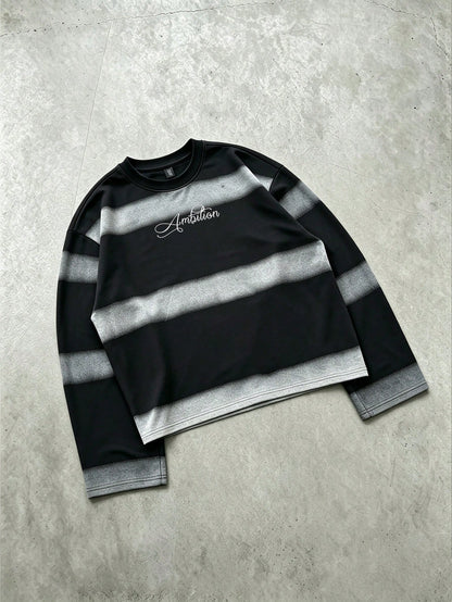 Ambition Faded Striped Long Sleeve Oversized Tee