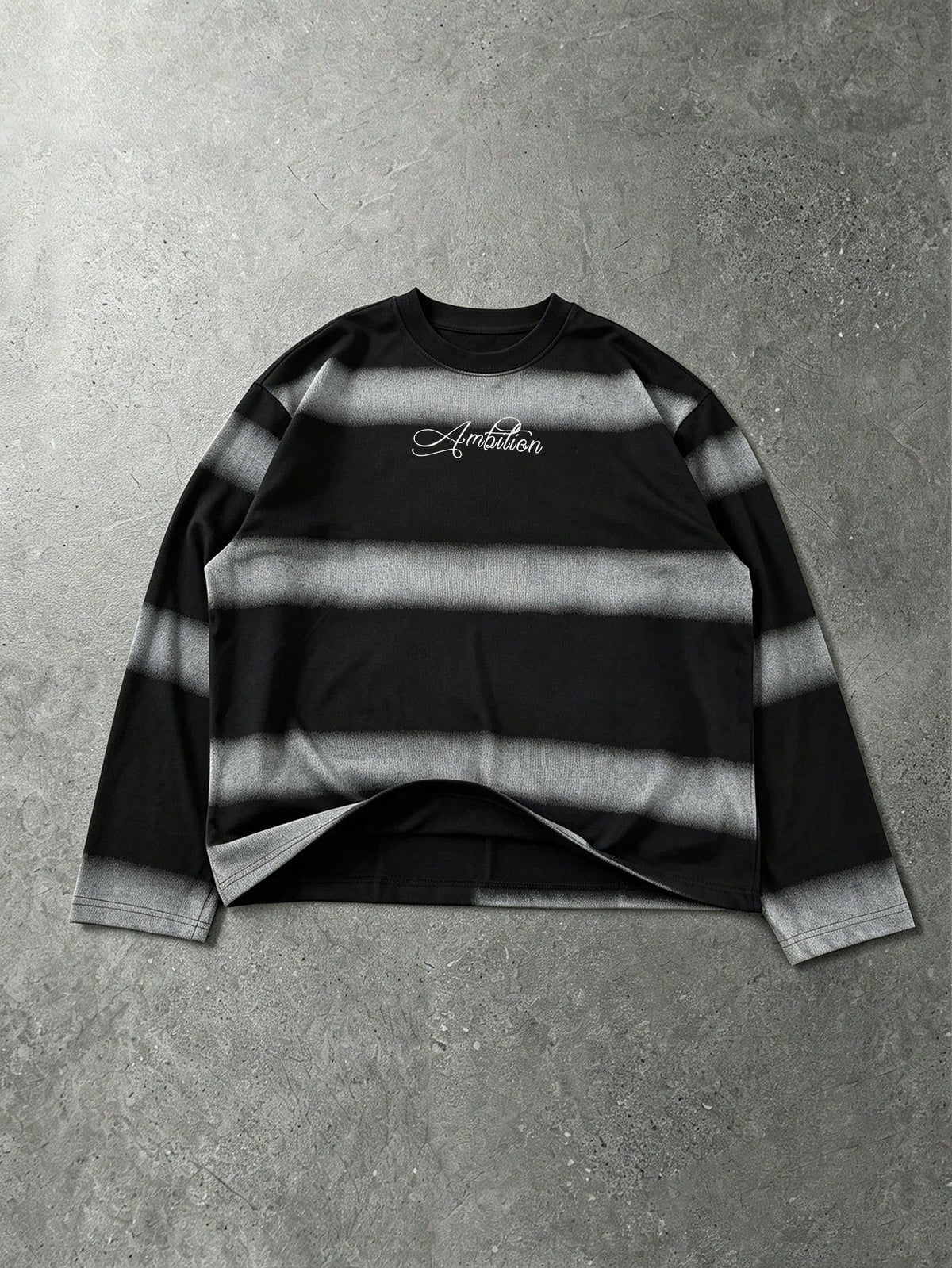 Ambition Faded Striped Long Sleeve Oversized Tee