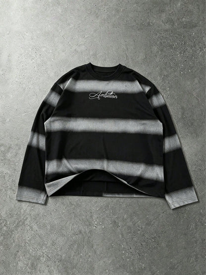 Ambition Faded Striped Long Sleeve Oversized Tee