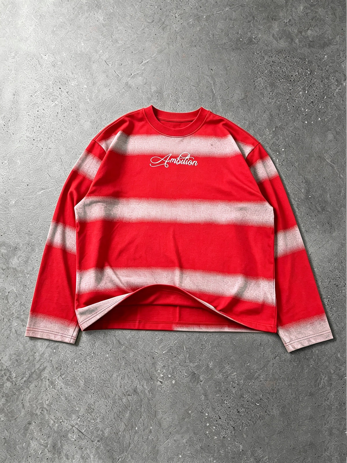 Ambition Faded Striped Long Sleeve Oversized Tee