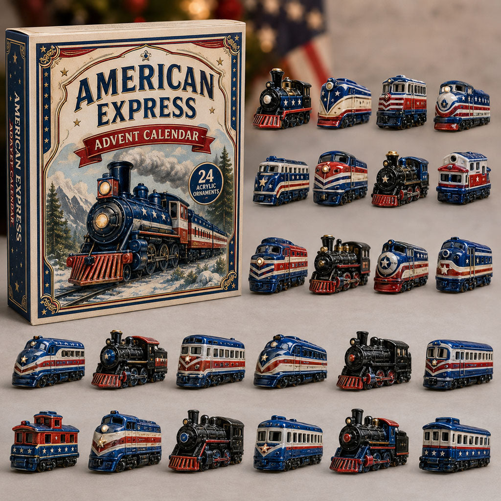 CHRISMAST KICKOFF 40% OFF - American Express Train Advent Calendar 2026 - 24-Day Festive Countdown, Acrylic Charms Blind Box - Gift For Vehicle Lovers AC0TM227