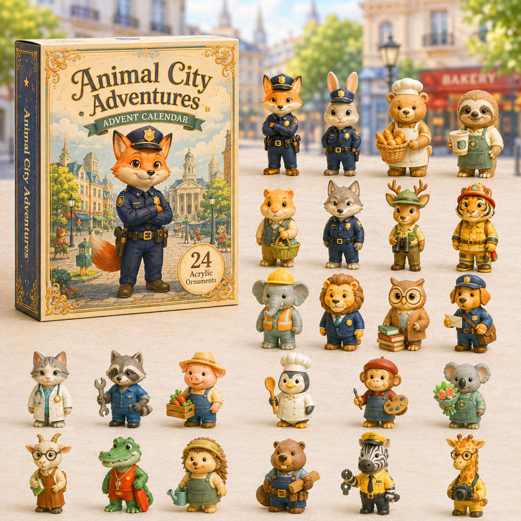 CHRISMAST KICKOFF 40% OFF - Animal City Adventure Advent Calendar 2026 - 24-Day Festive Countdown, Acrylic Charms Blind Box - Gift For Animal Lovers AC0TH078