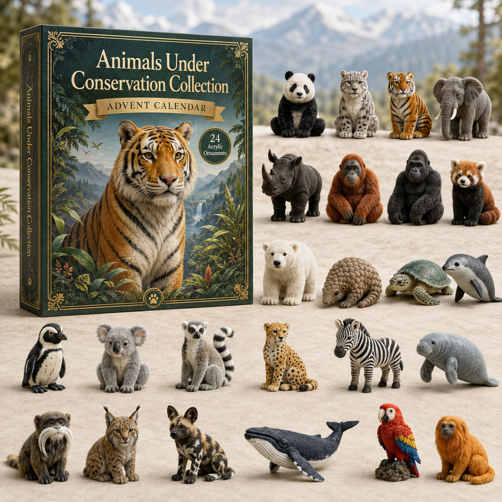 CHRISTMAS KICKOFF 40% OFF - Animals Under Conservation Collection Advent Calendar 2026 - 24-Day Festive Countdown, Acrylic Charms Blind Box - Gift For Animal Lovers AC0TH198