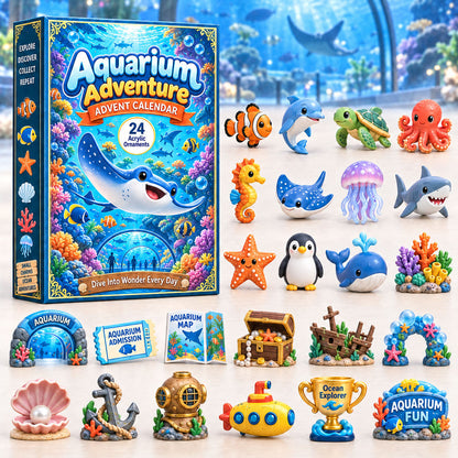 CHRISTMAS KICKOFF 40% OFF - Aquarium Adventure Advent Calendar 2026 - 24-Day Festive Countdown, Acrylic Charms Blind Box - Gift For Kids Adventure AC0HA296