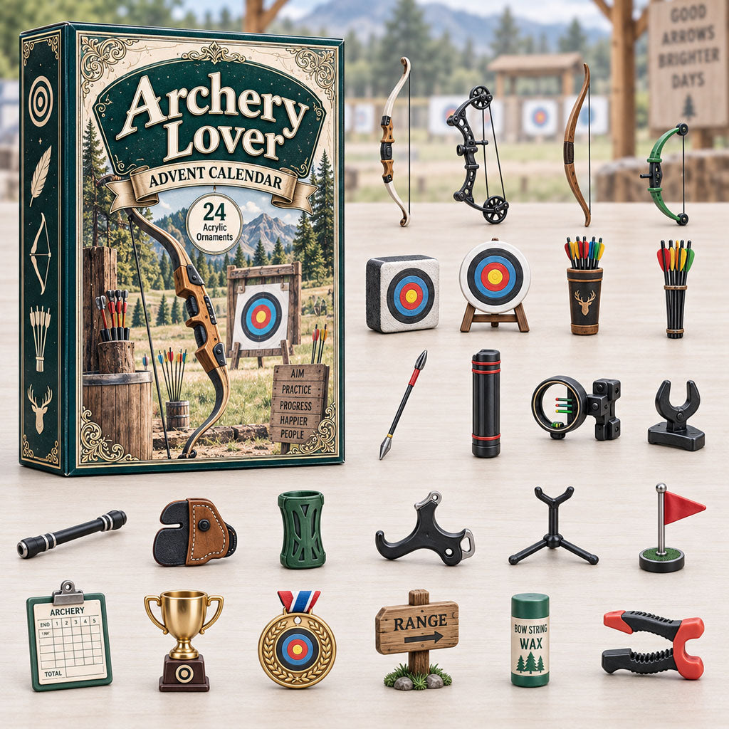 CHRISTMAS KICKOFF 40% OFF - Archery Lover Advent Calendar 2026 - 24-Day Festive Countdown, Acrylic Charms Blind Box - Gift For Outdoor Hobby Lovers AC0HA247