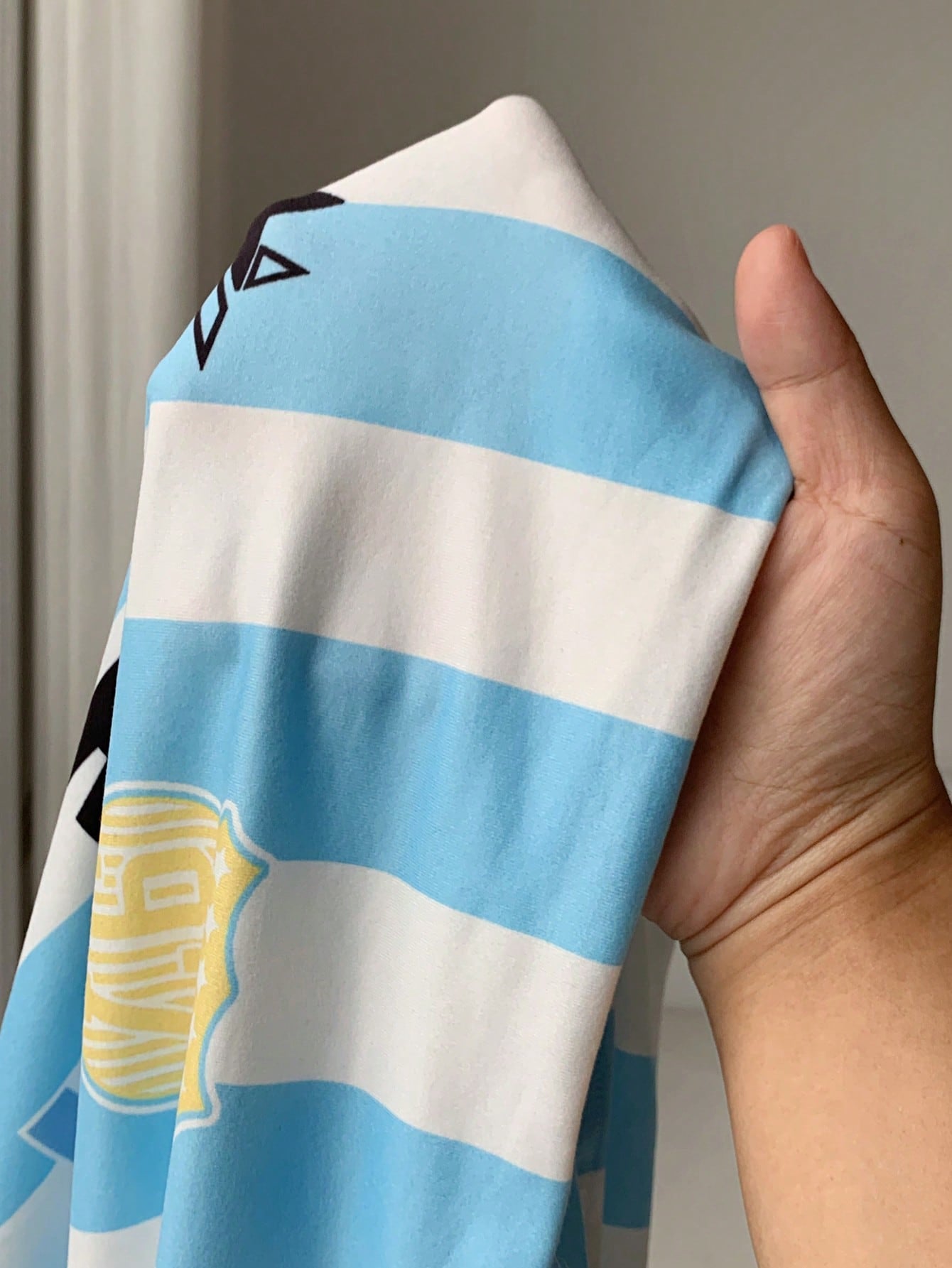 Argentina Off-Shoulder Striped Crop Jersey