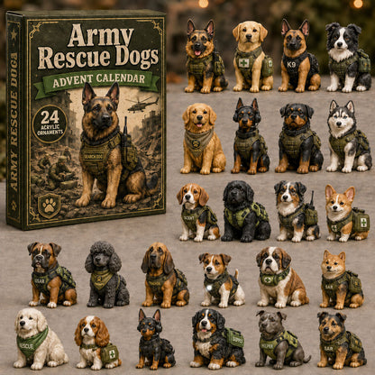 CHRISTMAS KICKOFF 40% OFF - Army Rescue Dogs Advent Calendar 2026 - 24-Day Festive Countdown, Acrylic Charms Blind Box - Gift For Dog Lovers AC0NT041