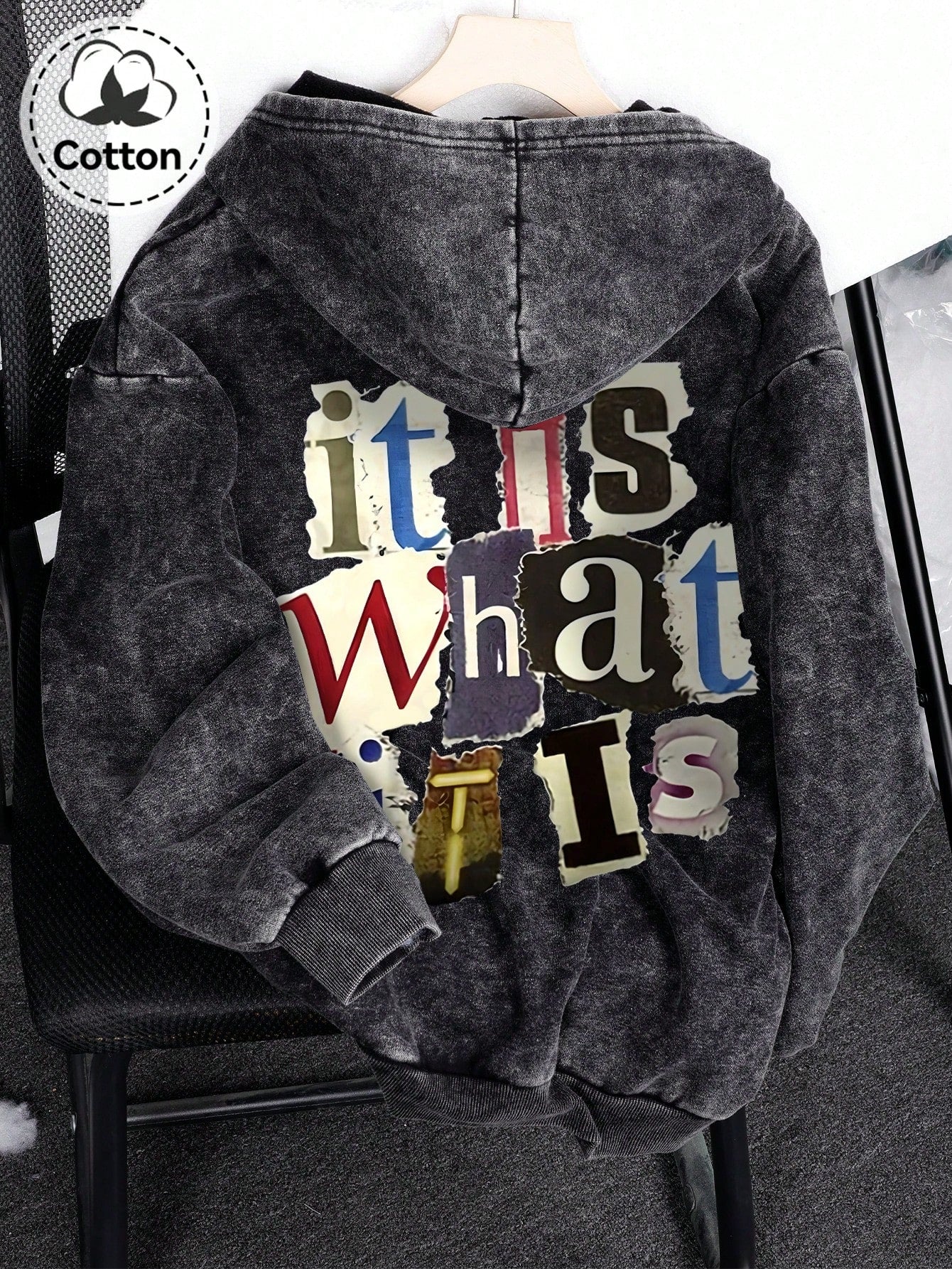 Autumn And Winter “It Is What It Is” Pattern Men’s Hoodie