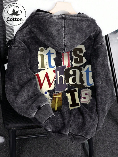 Autumn And Winter “It Is What It Is” Pattern Men’s Hoodie