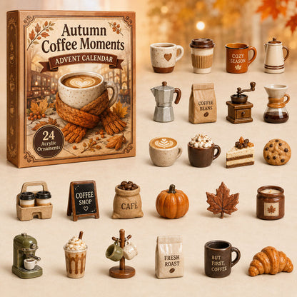 FALL KICKOFF 40% OFF - Autumn Coffee Moments Advent Calendar 2026 - 24-Day Festive Countdown, Acrylic Charms Blind Box - Gift For Coffee Lovers AC0TH161