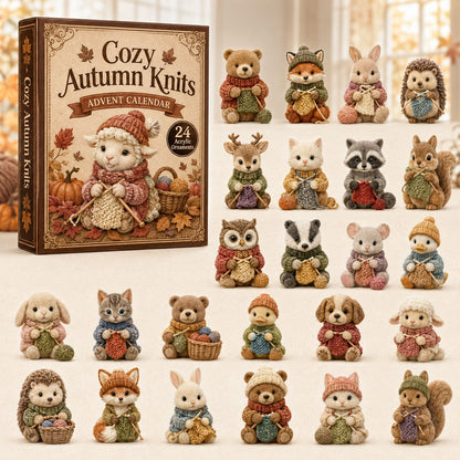 CHRISTMAS KICKOFF 40% OFF - Autumn Knits Advent Calendar 2026 - 24-Day Festive Countdown, Acrylic Charms Blind Box - Gift For Knitting Lovers