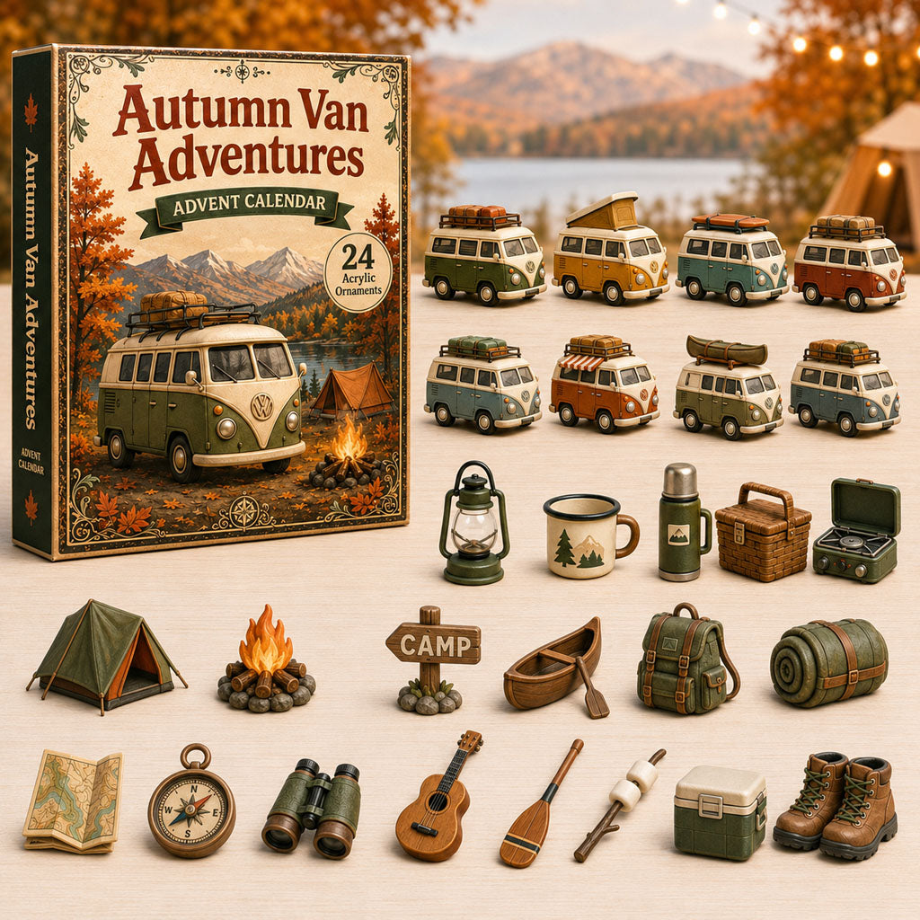 FALL KICKOFF 40% OFF - Autumn Van Adventures Advent Calendar 2026 - 24-Day Festive Countdown, Acrylic Charms Blind Box - Gift For Campervan Lovers AC0TH156