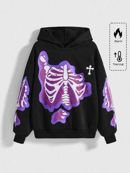 Avant Bizarre Skeleton Rabbit Ear Hoodie