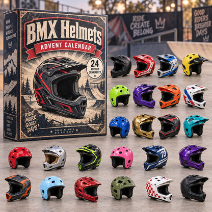 CHRISTMAS KICKOFF 40% OFF - BMX Helmets Advent Calendar 2026 - 24-Day Festive Countdown, Acrylic Charms Blind Box - Gift For BMX Lovers AC0NT293
