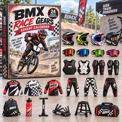 CHRISTMAS KICKOFF 40% OFF - BMX Race Gears Advent Calendar 2026 - 24-Day Festive Countdown, Acrylic Charms Blind Box - Gift For BMX Lovers AC0NT295