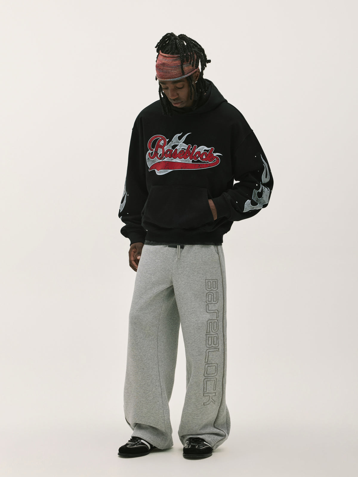 Baseblock Black Flame Hoodie Men's