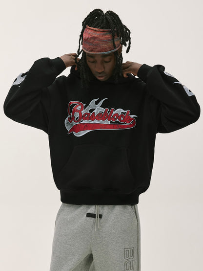 Baseblock Black Flame Hoodie Men's