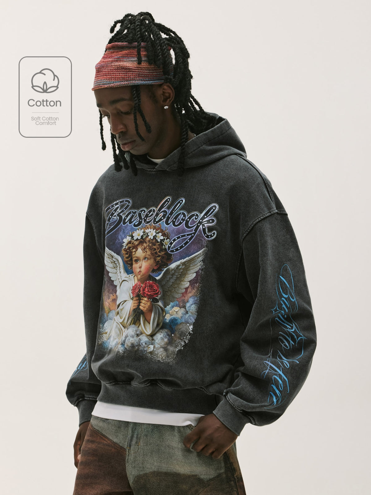 Baseblock Vintage Cherub Graphics Hoodie
