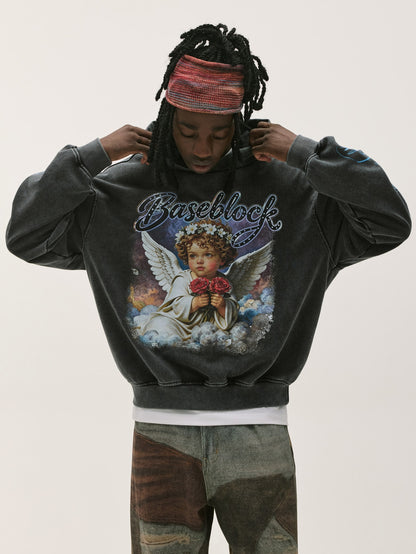 Baseblock Vintage Cherub Graphics Hoodie