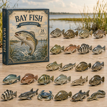 CHRISMAST KICKOFF 40% OFF - Bay Fish World Advent Calendar 2026 - 24-Day Festive Countdown, Acrylic Charms Blind Box - Gift For Fish Lovers AC0TM152