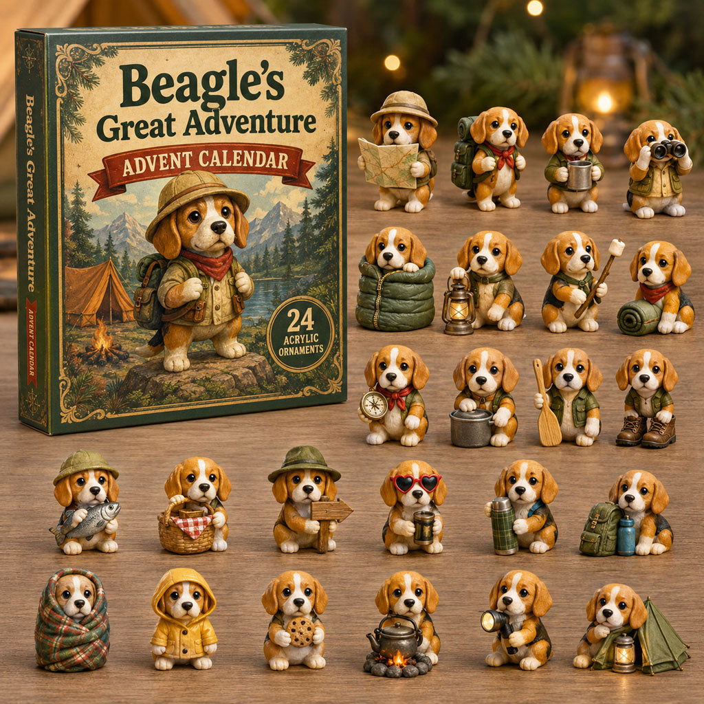 CHRISTMAS KICKOFF 40% OFF - Beagles Great Adventure Advent Calendar 2026 - 24-Day Festive Countdown, Acrylic Charms Blind Box - Gift For Beagle Lovers AC0NT068